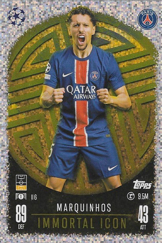 Marquinhos Immortal Icon Exclusive Card #II6 - Topps Match Attax 2024/2025 24/25 PSG - 1st Edition