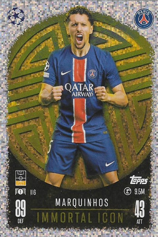 Marquinhos Immortal Icon Exclusive Card #II6 - Topps Match Attax 2024/2025 24/25 PSG - 1st Edition