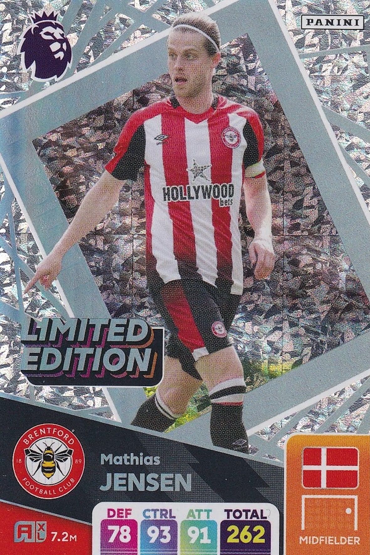 Mathias Jensen Limited Edition Card, Adrenalyn XL 2025, Premier League, Brentford