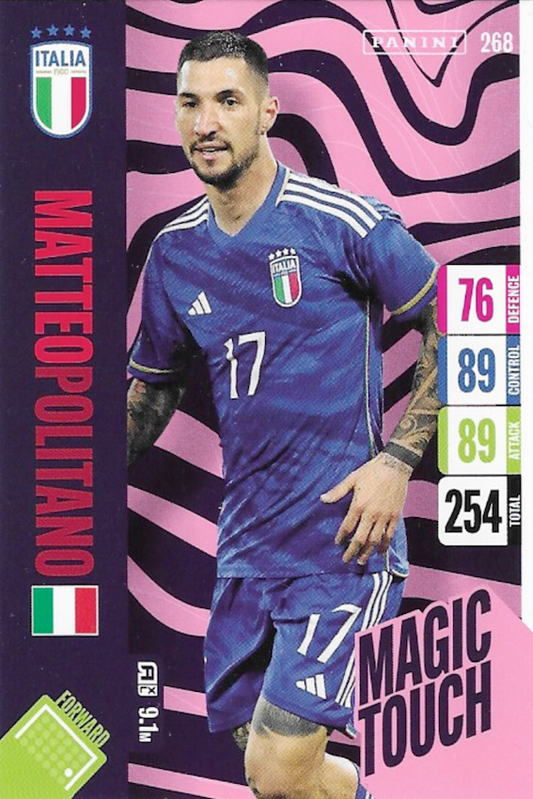 Matteo Politano Magic Touch Card No 268 - Adrenalyn XL 2024 England Tournament Edition by Panini