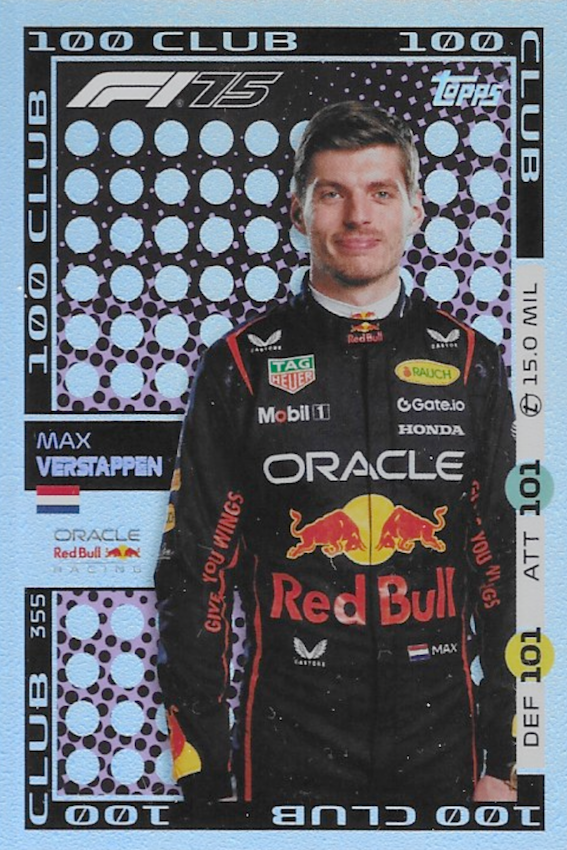 Max Verstappen 100 Club Card #355 - Topps Turbo Attax 2025 F1 (FORMULA ONE)