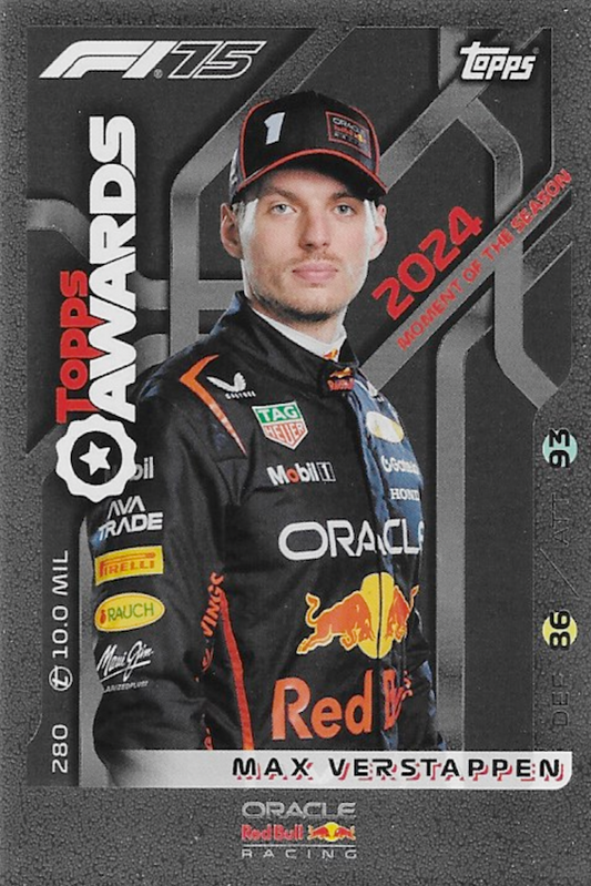 Max Verstappen Awards Card #280 | Topps Turbo Attax 2025 F1