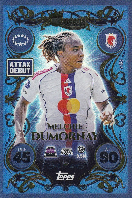Melchie Dumornay Queens of Europe Card #QE8, Attax Debut - Topps Match Attax 25/26 (2025/2026)