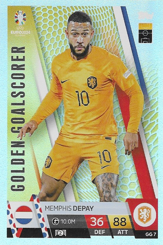 Memphis Depay Golden Goalscorer Card #GG7 - Topps Match Attax Euro 2024