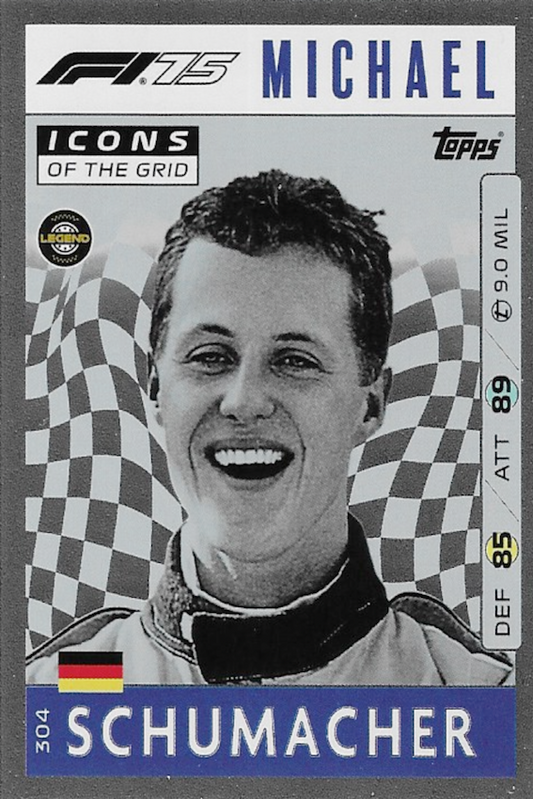Michael Schumacher, Topps F1 Turbo Attax 2025 Icons Of The Grid #304