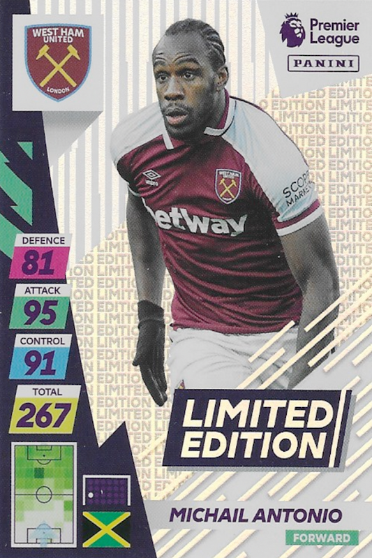 Michail Antonio Limited Edition Card - Adrenalyn XL Premier League Plus 2022 By Panini