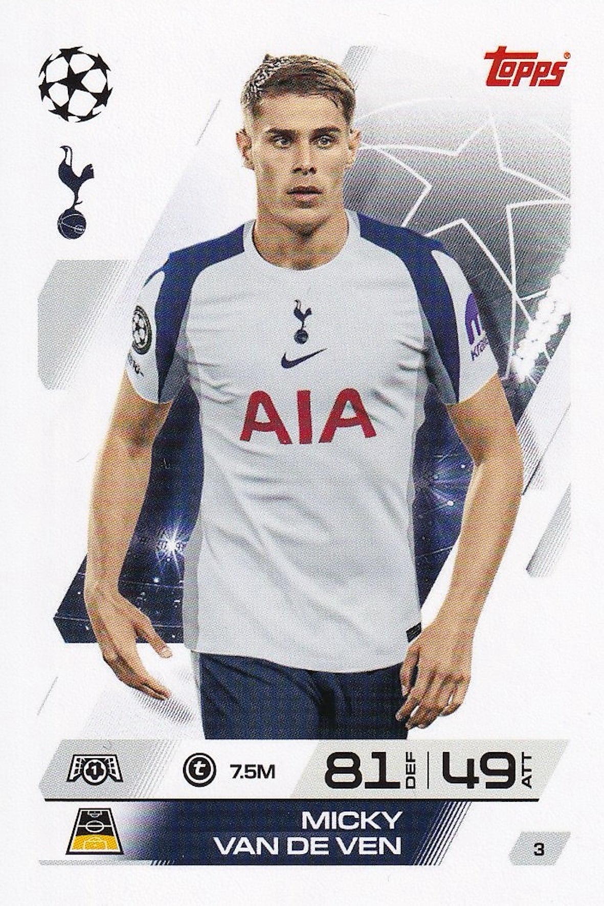Micky Van De Ven Base Card #3 - Topps Match Attax 25/26 (2025/2026) Tottenham Hotspur