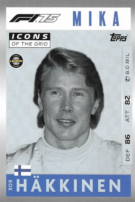 Mika Häkkinen Icons of the Grid Card #303 - Topps F1 Turbo Attax 2025