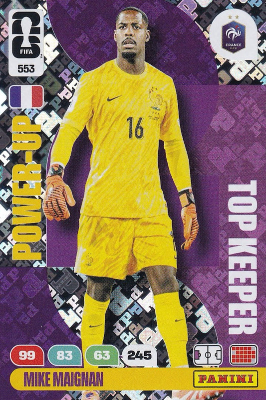 Mike Maignan Power-Up Top Keeper Card #553 - FIFA WORLD CUP 2026 - Panini Adrenalyn XL - France