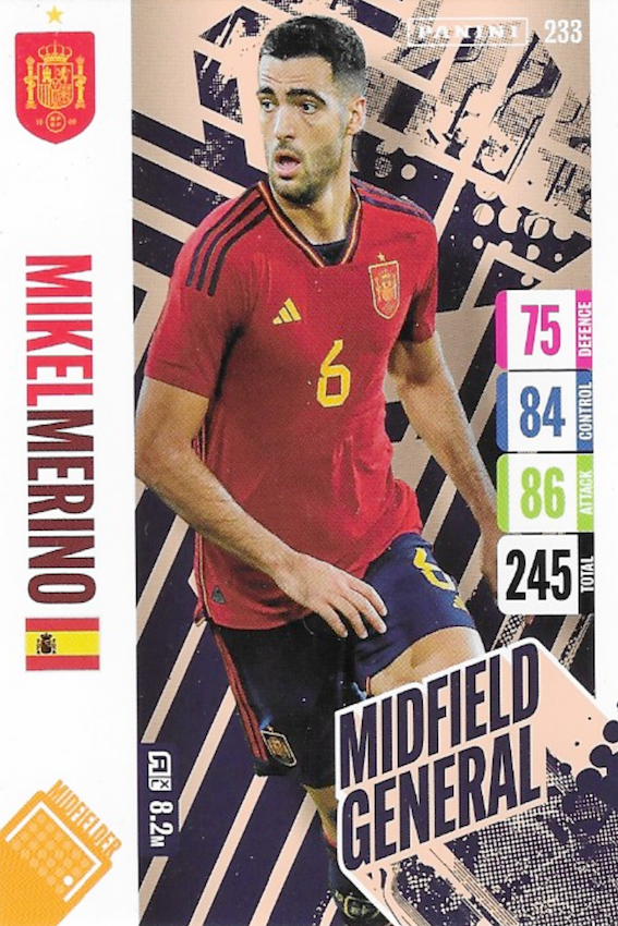 Mikel Merino Midfield General Card Number 233 - Adrenalyn XL England 2024 Tournament Edition