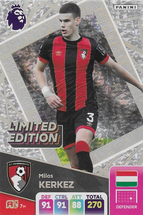 Milos Kerkez Limited Edition Card - Panini Adrenalyn XL 2025 (AFC Bournemouth)