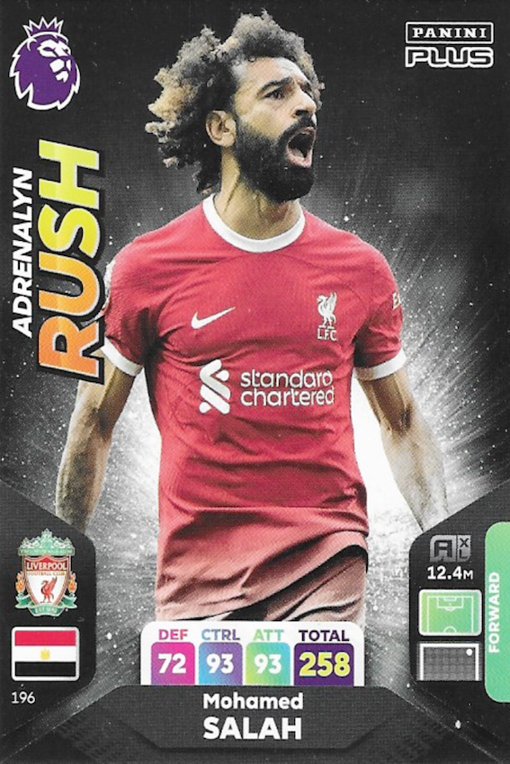 Mohamed Salah Adrenalyn Rush Card Number #196 Liverpool - Panini Adrenalyn XL Plus 2024