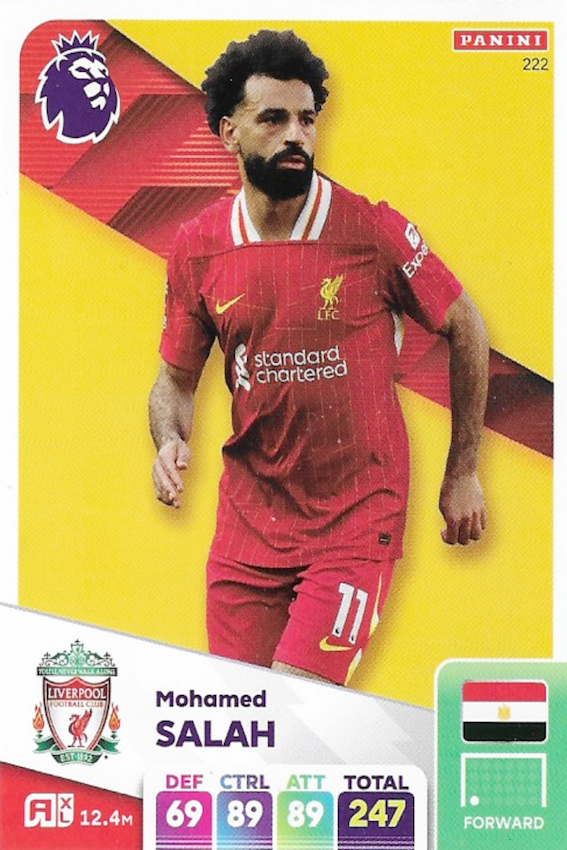 Mohamed Salah Panini Base Card 222 - Adrenalyn XL 2025 Premier League - Liverpool