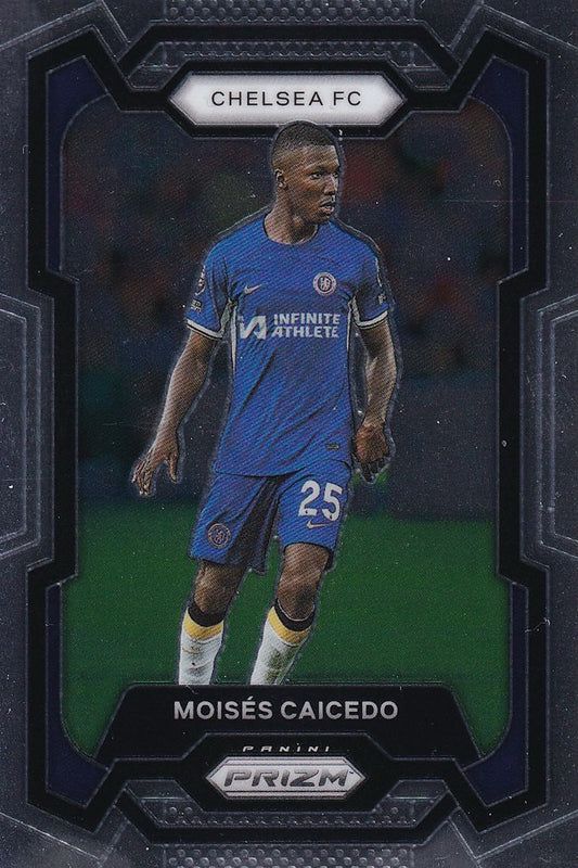 Moises Caicedo Base Card #185 - 2023-24 Panini Prizm Premier League Soccer - Chelsea
