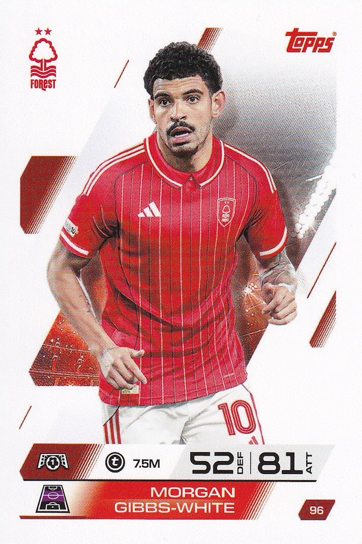 Morgan Gibbs-White Base Card #96 - Topps Match Attax 25/26 (2025/2026) Nottingham Forest