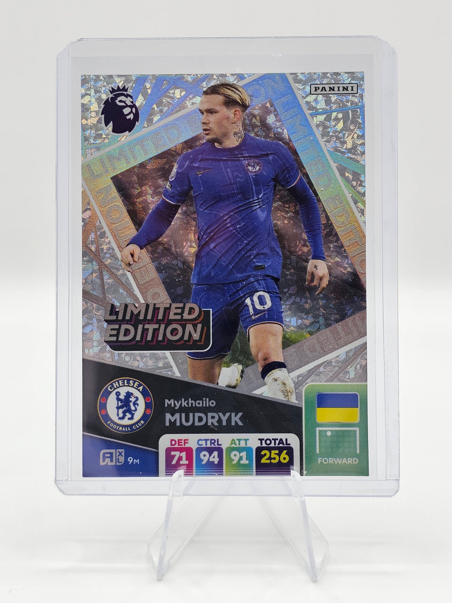 Mykhailo Mudryk Limited Edition Card - Panini Adrenalyn XL Premier League 2025 in a top loader