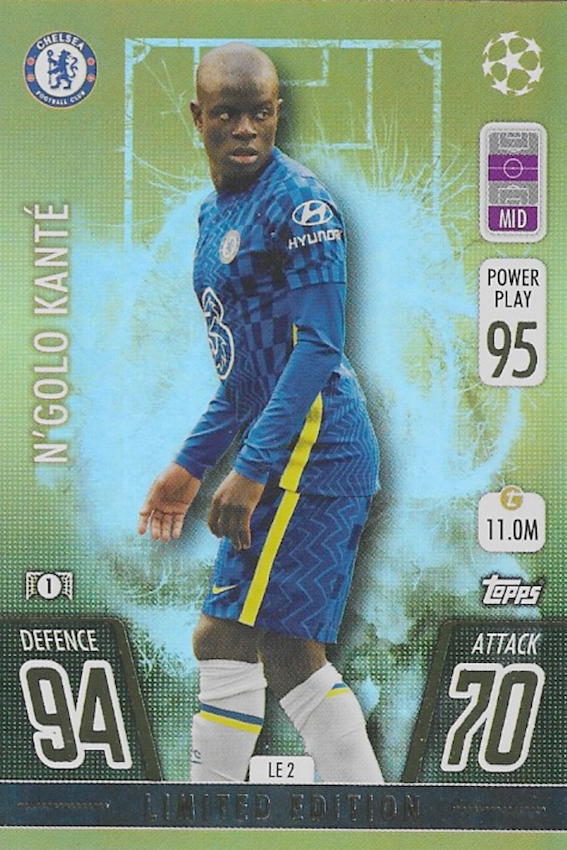 N"Golo Kante LE2 Limited Edition Gold Card - Topps Match Attax 21/22