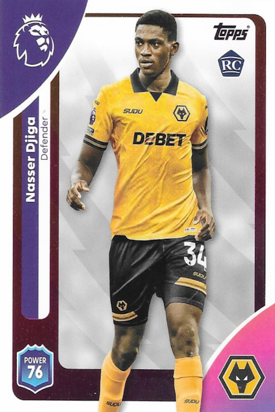 Nasser Djiga Rookie Card #292 - Topps Premier League 2025/26 (Wolves)