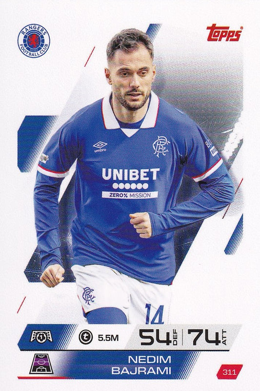 Nedim Bajrami Base Card #311 - Topps Match Attax 25/26 (2025/2026) Rangers