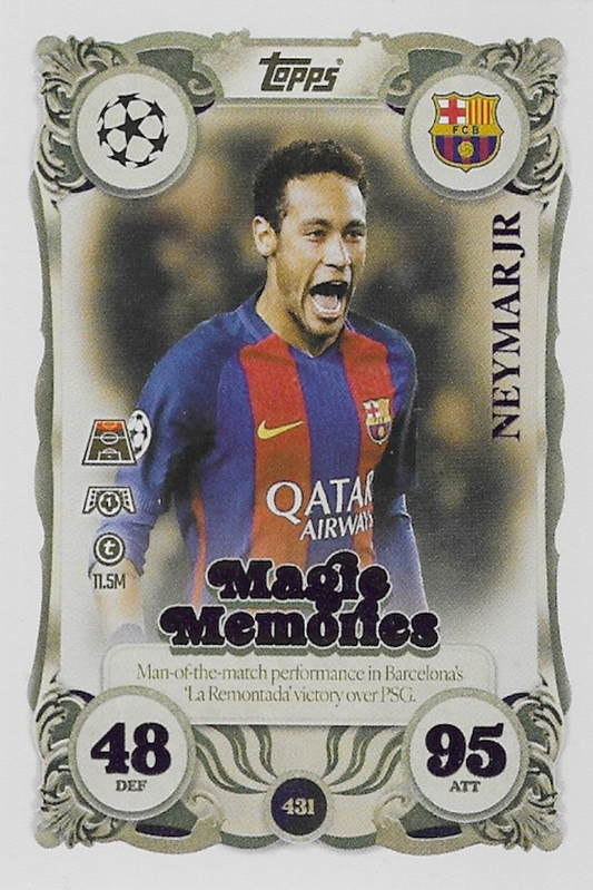 Neymar Jr Magic Memories Card #431 - Topps Match Attax 25/26 (2025/2026) FC Barcelona