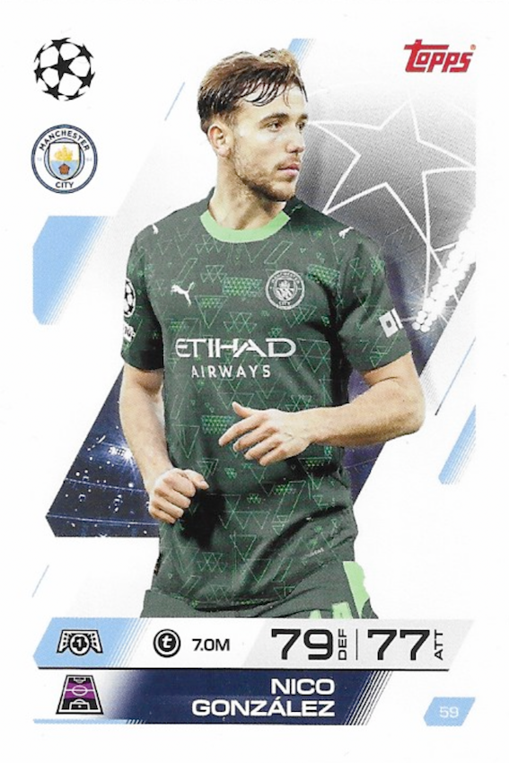 Nico Gonzalez Base Card #59 - Topps Match Attax 25/26 (2025/2026) Man City