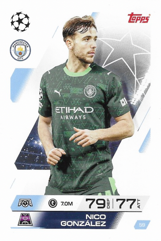 Nico Gonzalez Base Card #59 - Topps Match Attax 25/26 (2025/2026) Man City