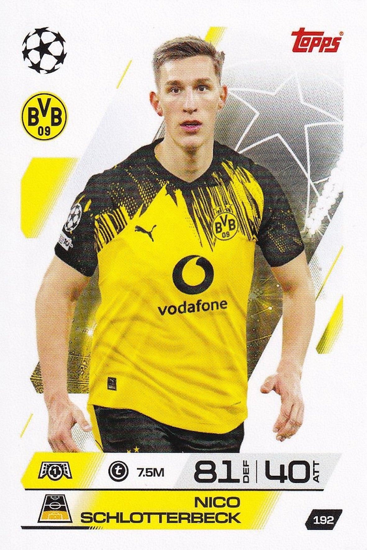 Nico Schlotterbeck Base Card #192 - Topps Match Attax 25/26 (2025/2026)