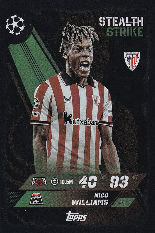 Nico Williams Stealth Strike Card #451 - Topps Match Attax 25/26 (2025/2026)