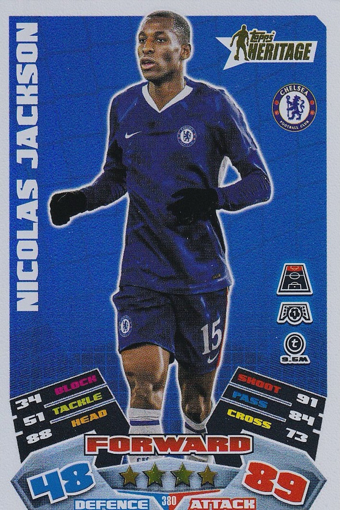Nicolas Jackson Topps Heritage Card #380 - Topps Match Attax 25/26 (Chelsea)