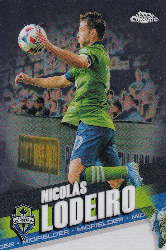 Nicolas Lodeiro Base Card #10 - Topps Chrome 2022 MLS - Seattle Sounders FC