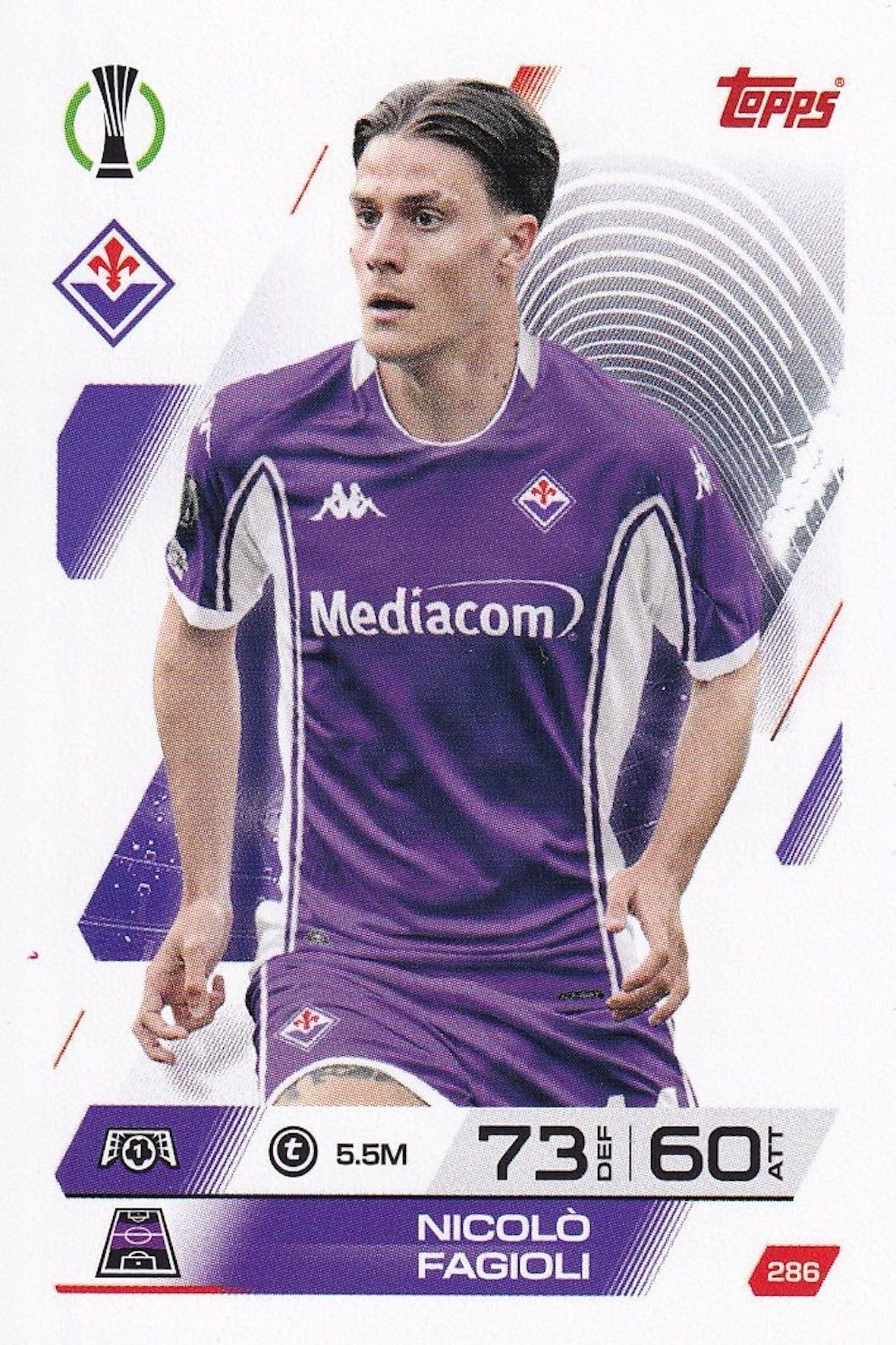 Nicolo Fagioli Base Card #286 - Topps Match Attax 25/26 (2025/2026) Fiorentina