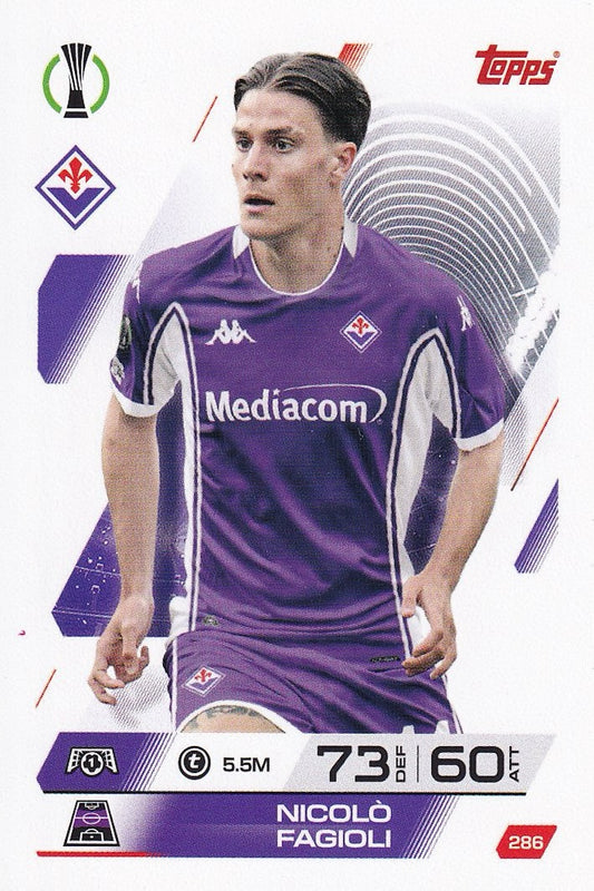 Nicolo Fagioli Base Card #286 - Topps Match Attax 25/26 (2025/2026) Fiorentina