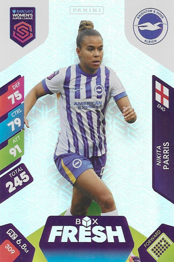 Nikita Parris Box Fresh Card #309 - Panini Adrenalyn XL 2025 Women's Super League (WSL) - Brighton Hove Albion