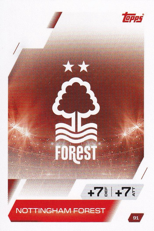 Nottingham Forest Club Badge/Crest Card #91 - Topps Match Attax 25/26 (2025/2026)