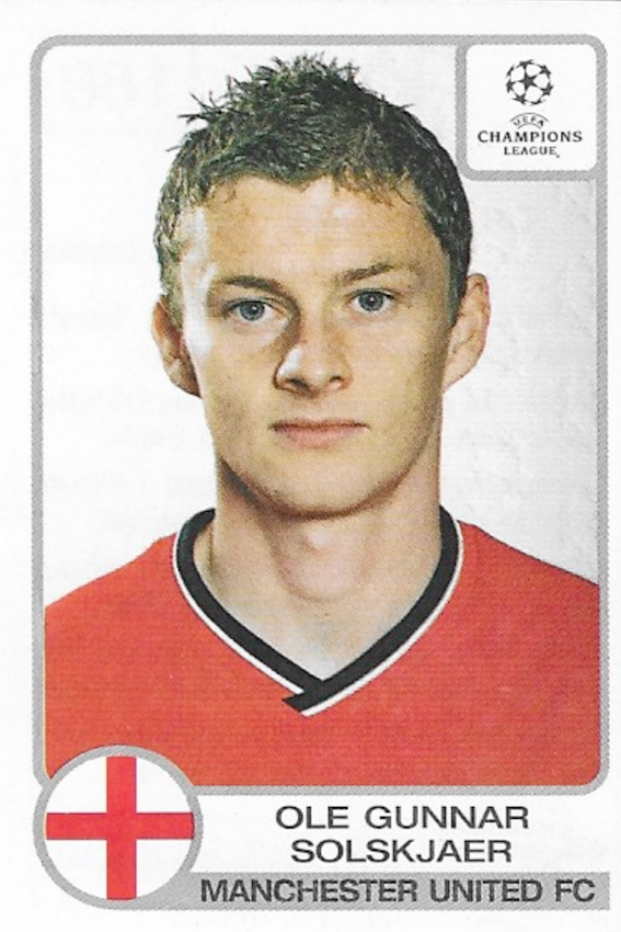 Ole Gunnar Solskjær Panini Sticker Number 188 - Uefa Champions League 2001/2002