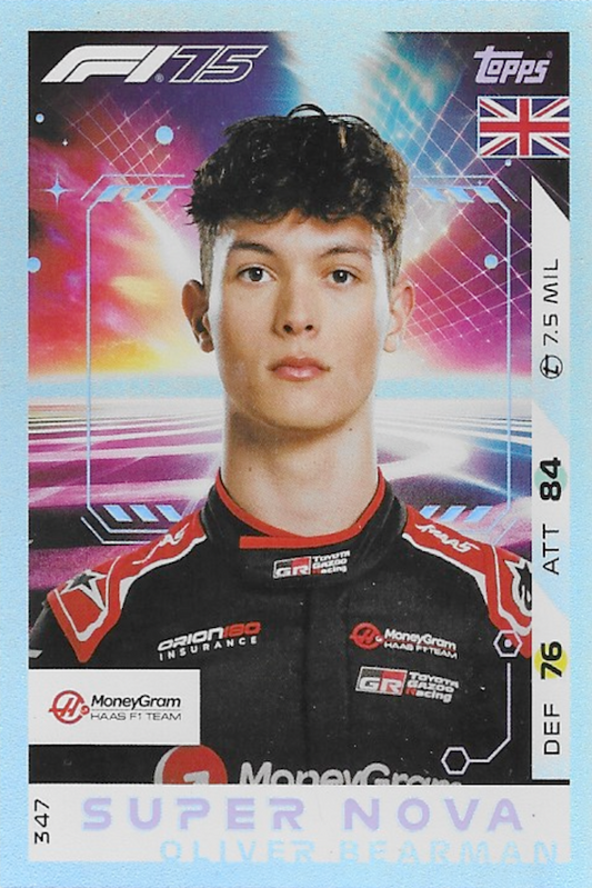 Oliver Bearman Super Nova Card #347 - Topps Turbo Attax 2025 F1 (FORMULA ONE)