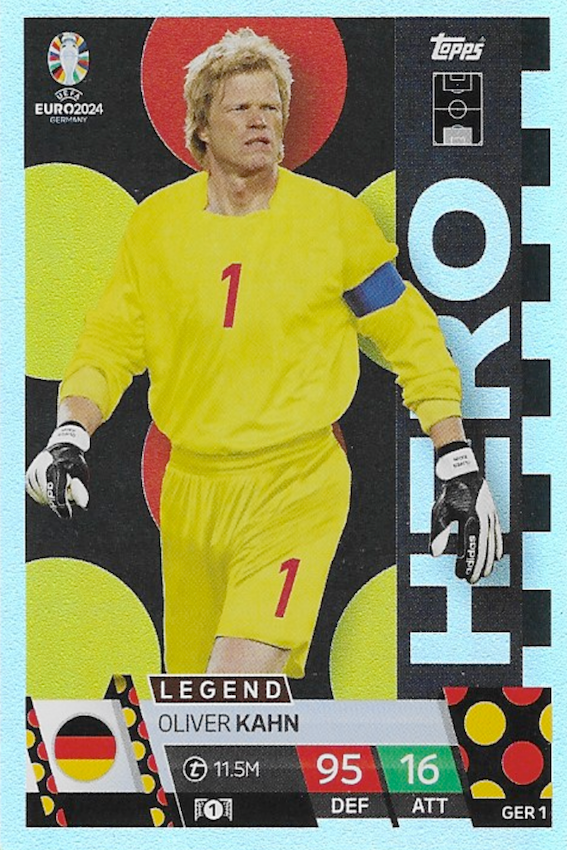 Oliver Kahn HERO Legend Card No #GER1 - Topps Match Attax Euro 2024