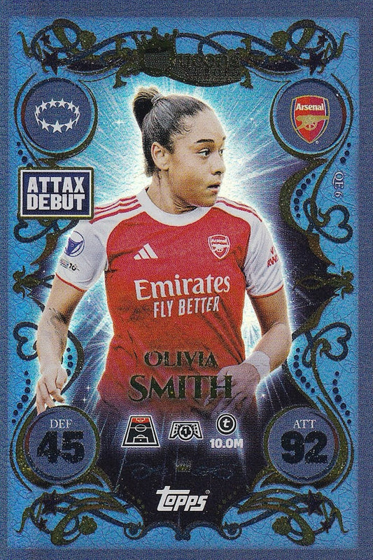 Olivia Smith Queens of Europe Card #QE6, Attax Debut - Topps Match Attax 25/26 (2025/2026) Arsenal