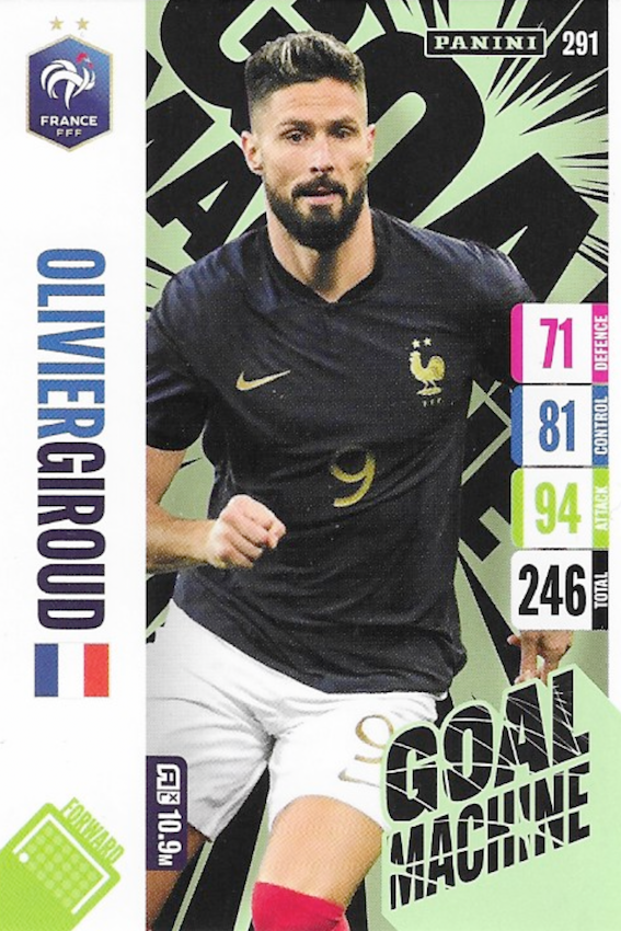 Olivier Giroud Goal Machine Card No #291 - Adrenalyn XL England 2024 Tournament Edition by Panini