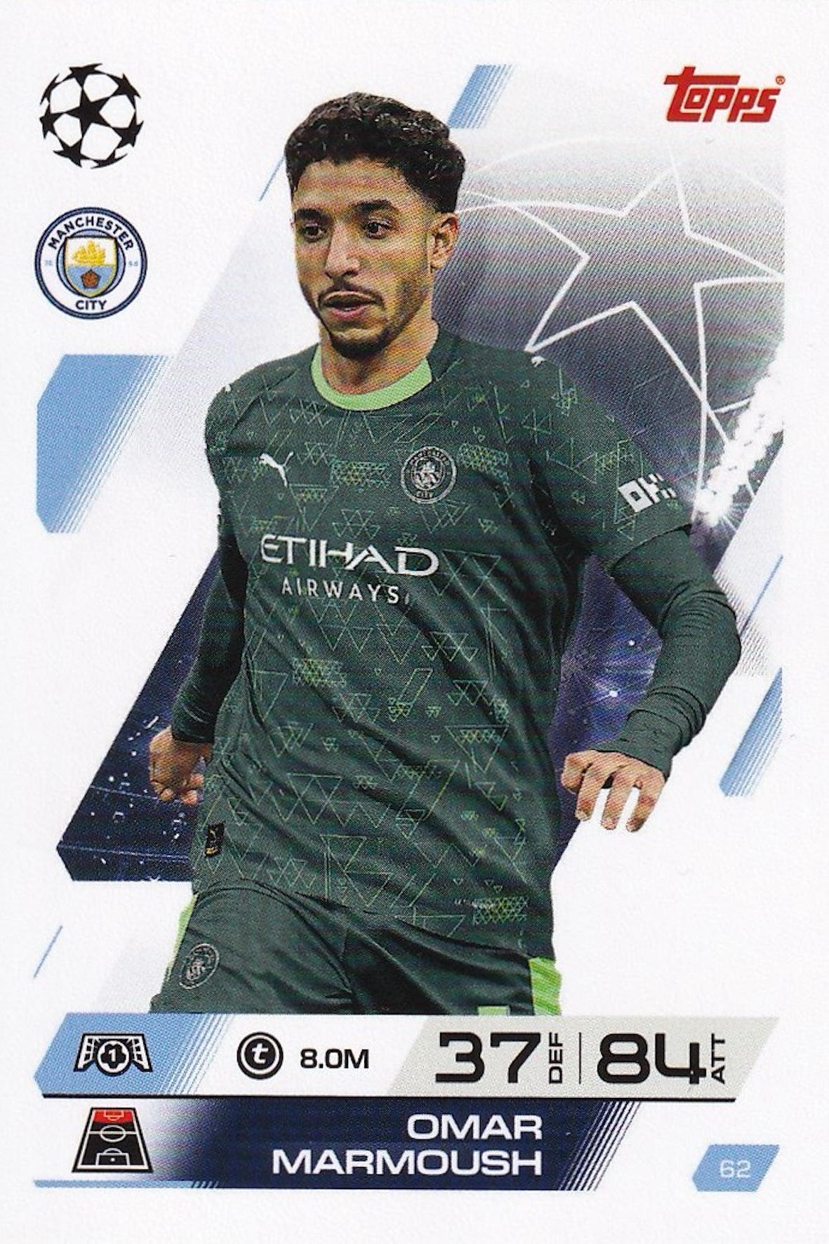 Omar Marmoush Base Card #62 - Topps Match Attax 25/26 (2025/2026) - Man City