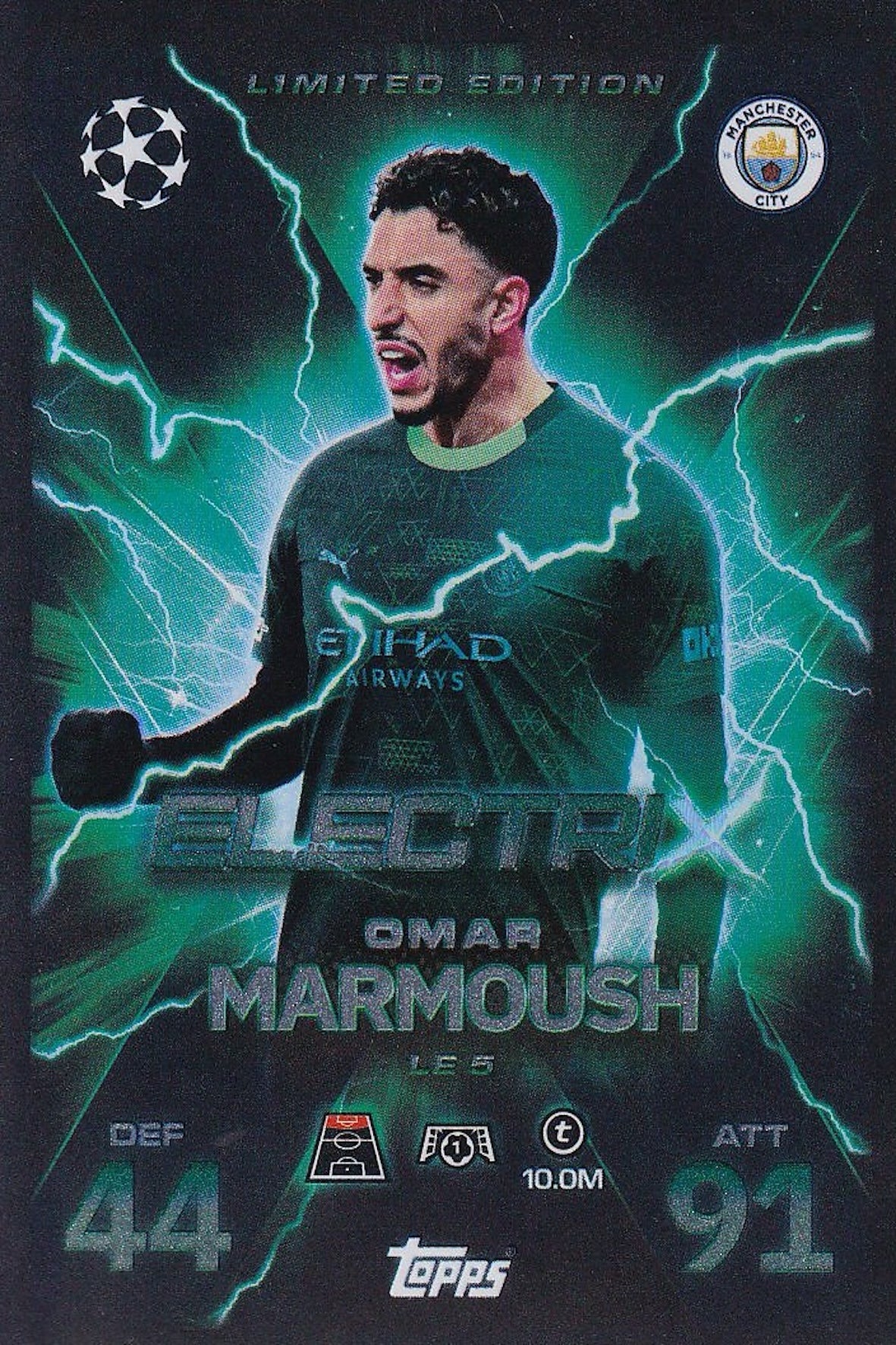 Omar Marmoush Electric Limited Edition Card #LE5 - Topps Match Attax Extra 25/26 (2025/2026), Man City
