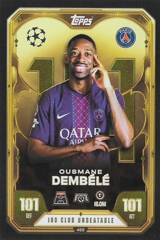 Ousmane Dembele 100 Club Card Unbeatable 101 - Topps Match Attax 25/26 2025/2026 (Paris Saint-Germain F.C)