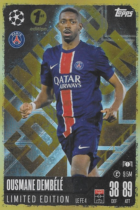 Ousmane Dembele Limited Edition Gold Card, Number #LEFE4 - Topps Match Attax 2024/2025 1st Edition