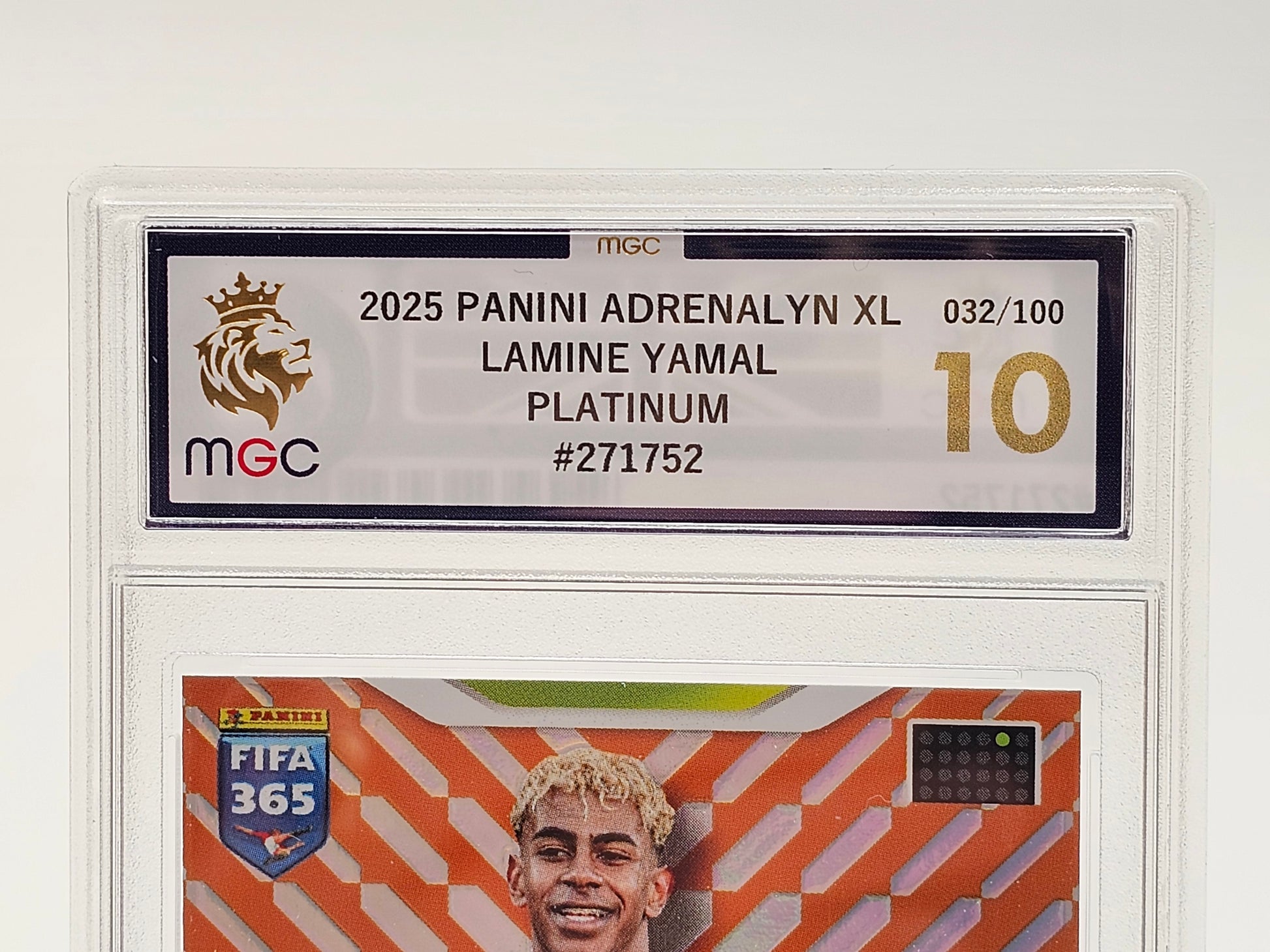 PANINI ADRENALYN XL FIFA 365 2026 Lamine Yamal ORANGE Platinum Rare Parallel /100 MGC 10 GEM MINT Graded Card