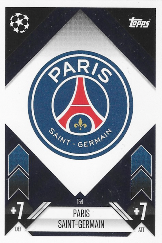 Paris Saint-Germain Team Badge Card No #154 - Topps Match Attax 2024/25