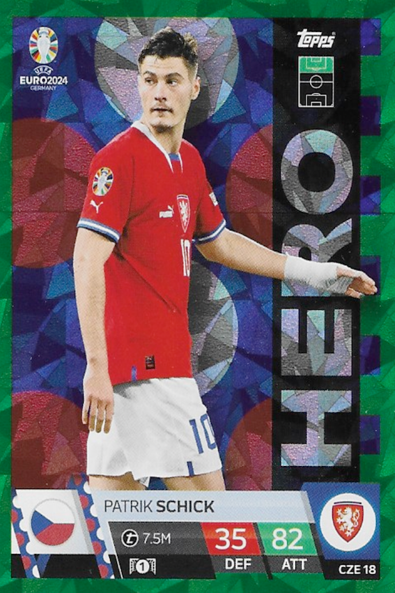 Patrick Schick Green HERO Card No #CZE18 - Topps Match Attax Euro 2024