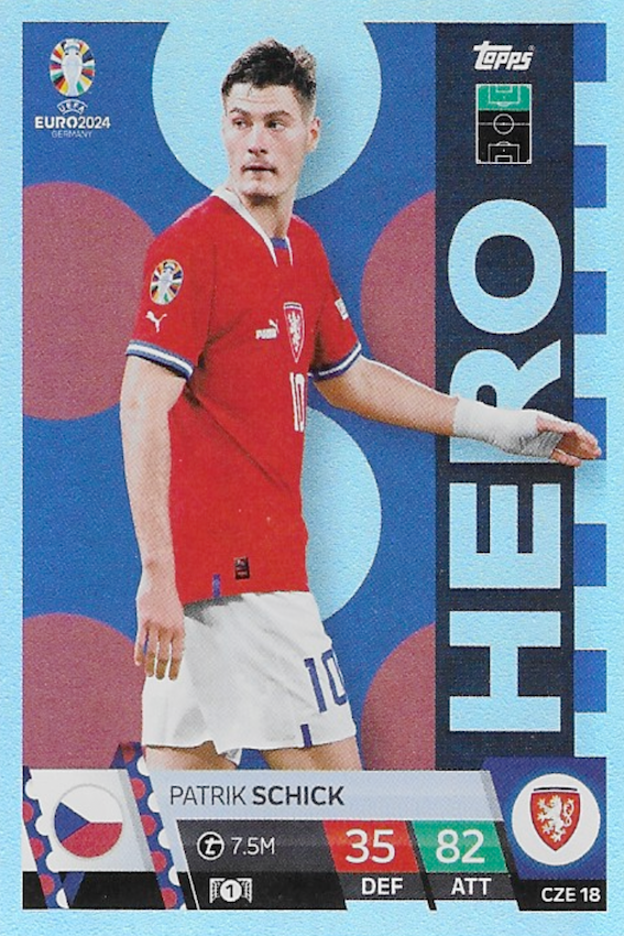 Patrick Schick HERO Card No #CZE18 - Topps Match Attax Euro 2024