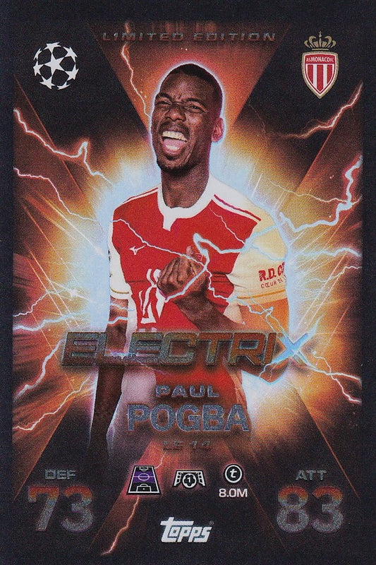 Paul Pogba Electric Limited Edition Card #LE14 - Topps Match Attax Extra 25/26 (2025/2026), Monaco