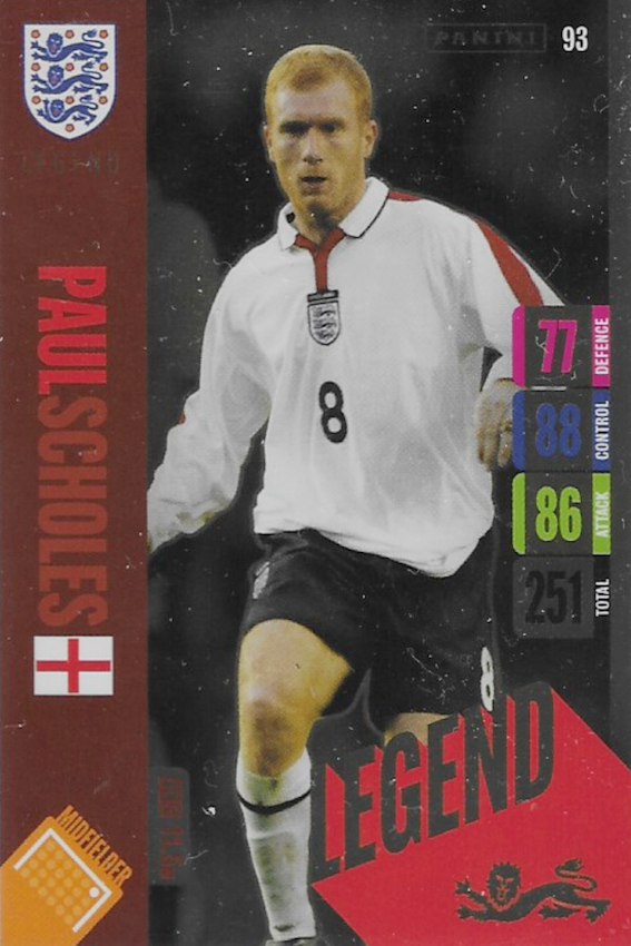 Paul Scholes Legend Card Number 93 - Adrenalyn XL England 2024 Tournament Edition by Panini