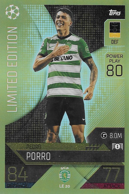 Pedro Porro Gold Limited Edition Card LE20 - Topps Match Attax Champions League 22/23